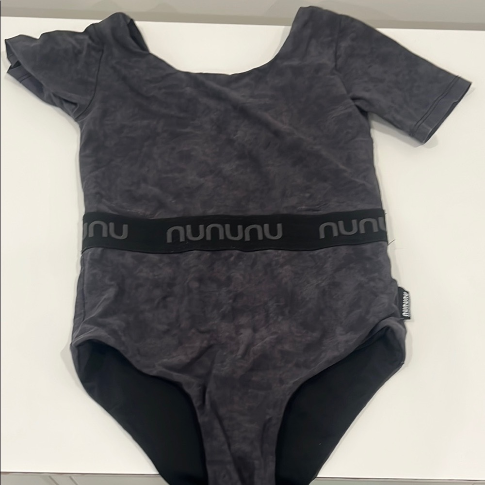 Nununu Gray Bodysuit Soft Jersey One Piece